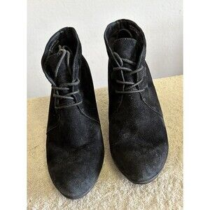 Clarks Artisan Rosepoint Suede Wedge Lace Up Bootie Heels US Women's 8.5M